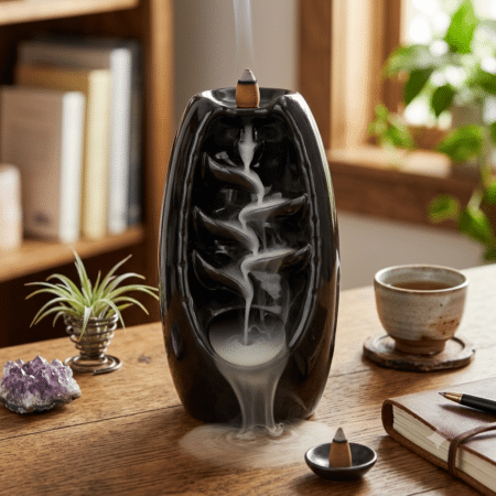 Amazon Backflow Incense Burner – Decorative Waterfall Smoke Incense Cone Holder for Home Décor, Meditation and Relaxation